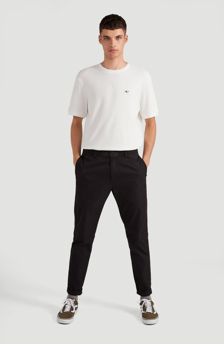 Hybrid Waffle Ringer T-Shirt | Powder White