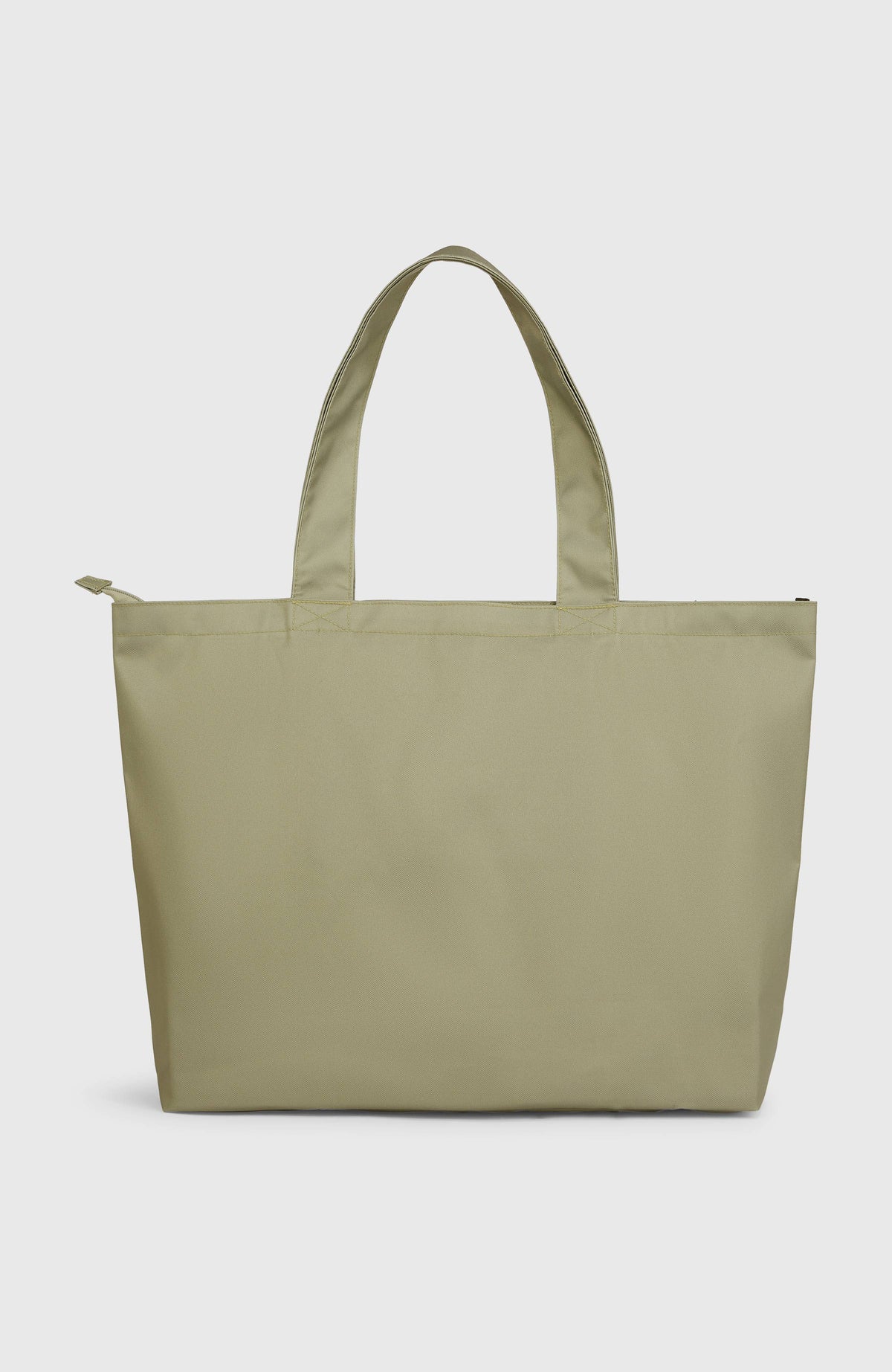 Coastal Tote Bag Tasche für Damen, grün mit Logo-Print in Weiß, freigestellt von hinten