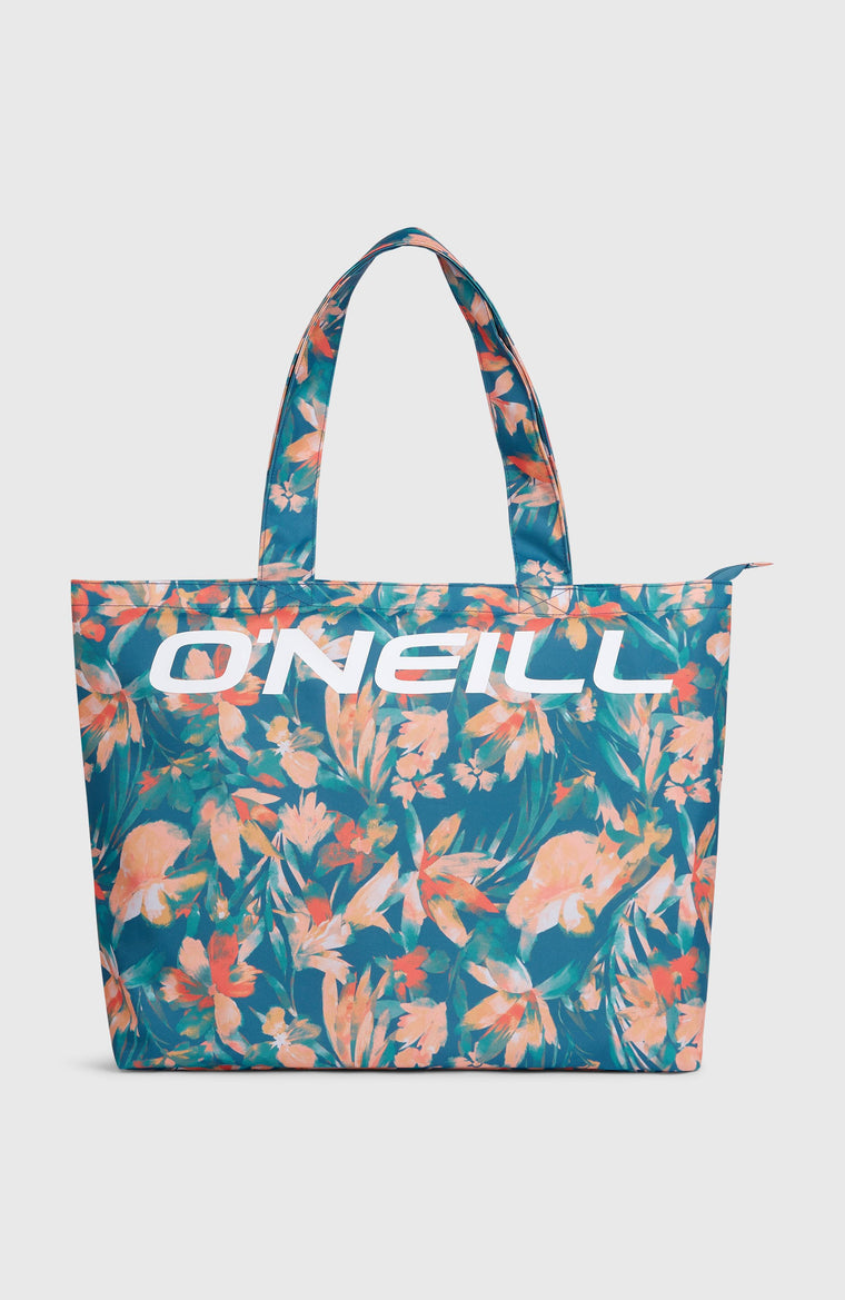 Coastal Print Tote Bag | Blue Painted Tropics Coastal Print Tote Bag | Blue Painted Tropics