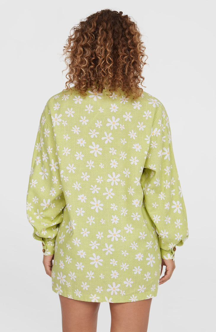 Beach Vintage Longbluse | Green Daisyline