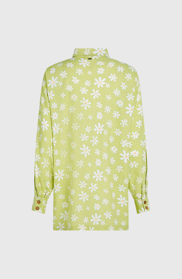 Beach Vintage Longbluse | Green Daisyline
