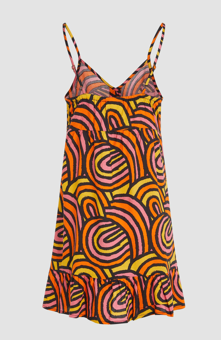 Malu Beach Kleid | Orange Rainbow Stripe