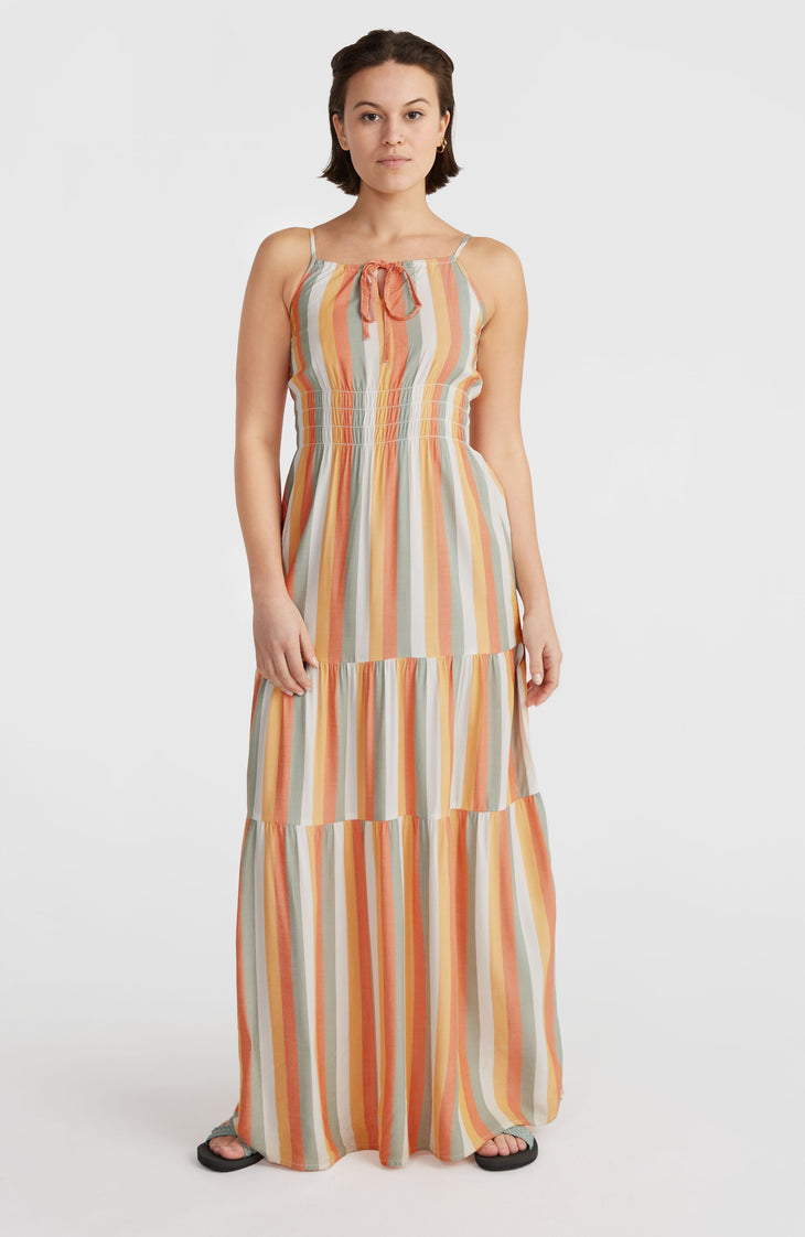 Quorra Maxikleid | Orange Multistripe