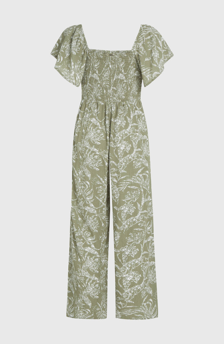 Kesia Jumpsuit | Green Textured Jungle