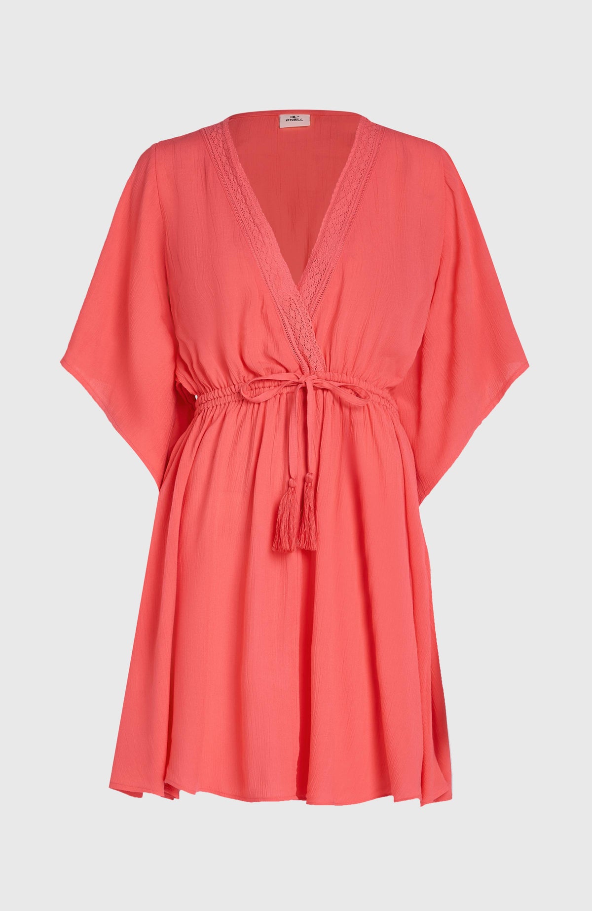 Essentials Cover Up Kleid für Damen, pink, freigestellt von vorne, Kordelzug mit Quasten