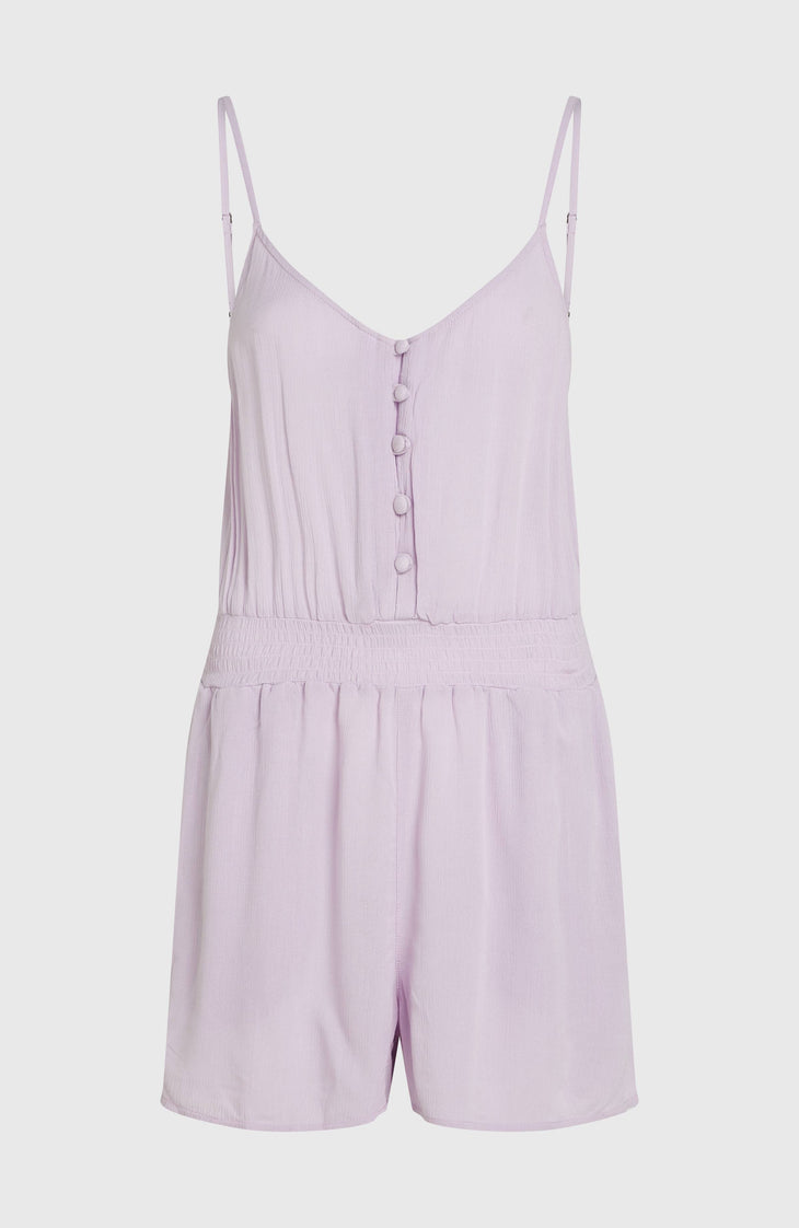 Romper mit Knöpfen und schmalen Trägern | Pale Lavender