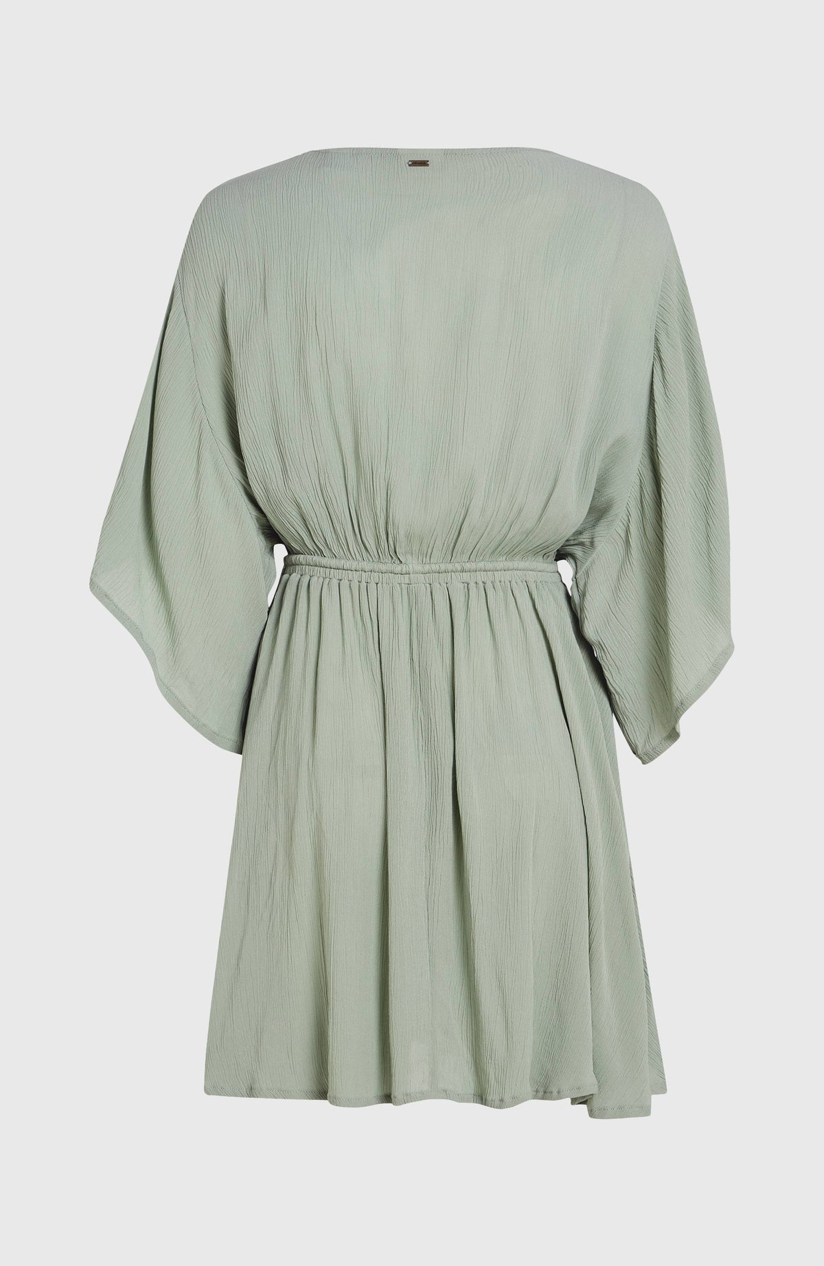 Essentials Tokeena Cover Up Kleid für Damen, grün, freigestellt von hinten mit geraffter Taille