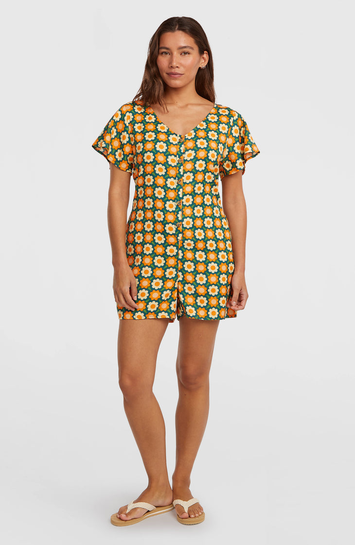 O'Riginals Playsuit | Green Retro Flower