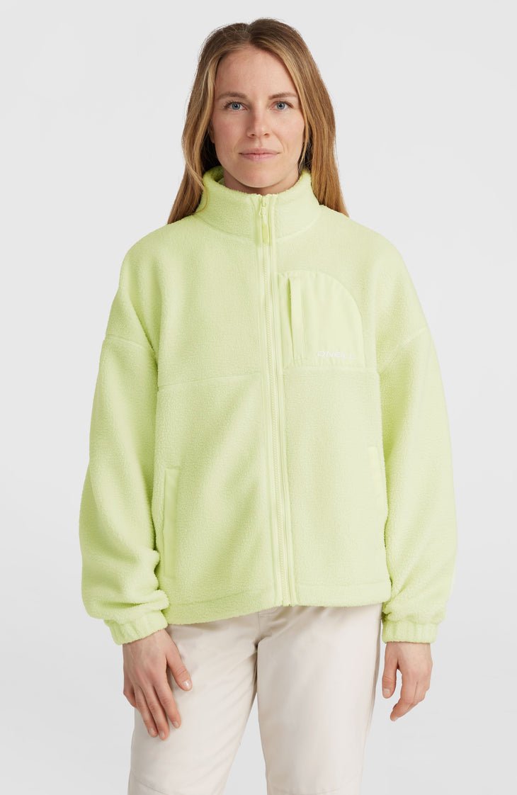 Flauschige Fleecejacke mit Reißverschluss | Lime Wash
