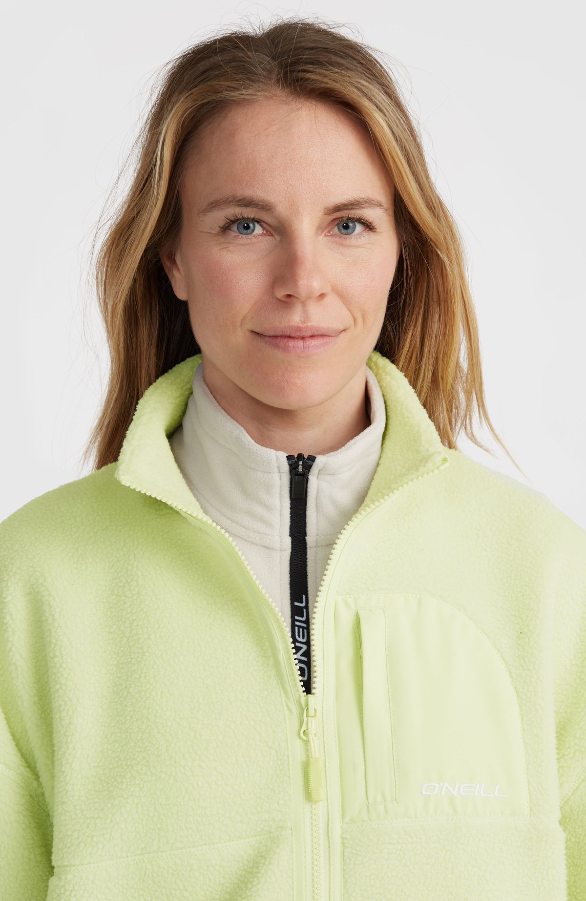 Flauschige Fleecejacke mit Reißverschluss | Lime Wash