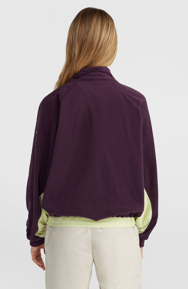 O'Riginals Polartec® 100 Fleecepullover mit Halbreißverschluss | Aubergine Colour Block