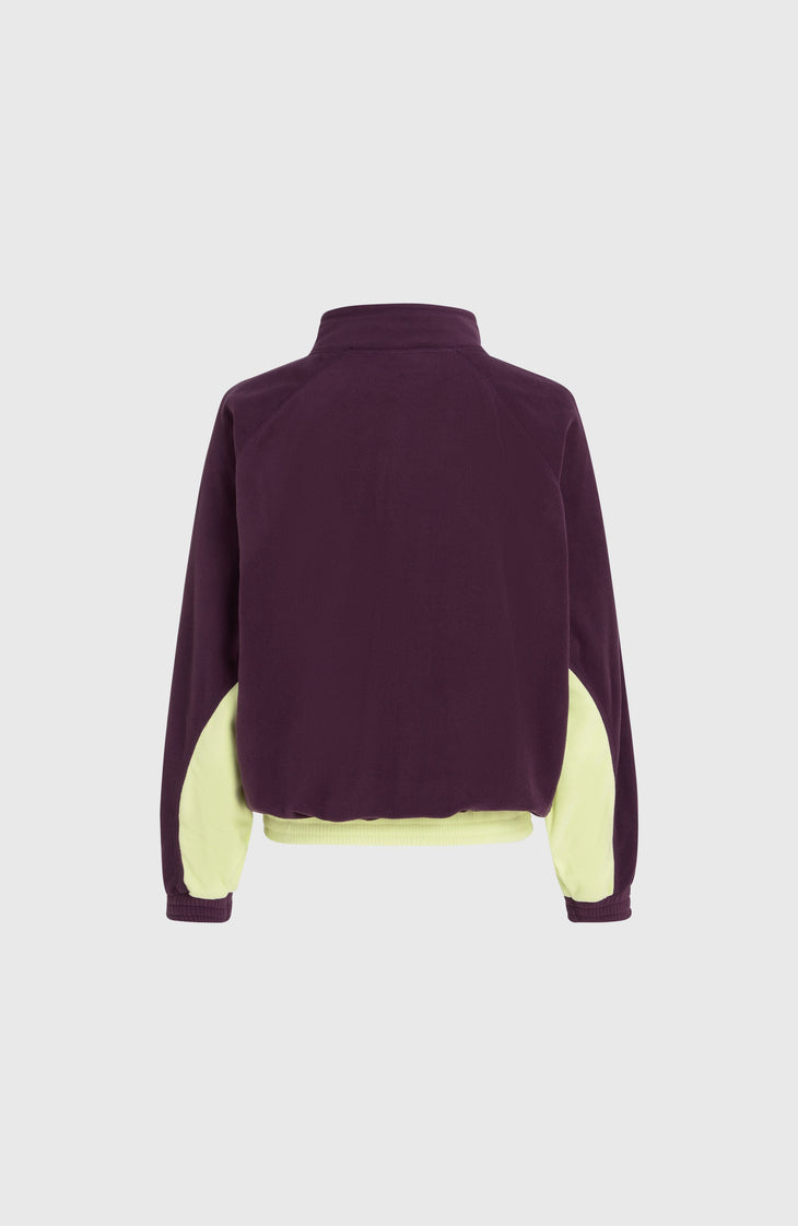 O'Riginals Polartec® 100 Fleecepullover mit Halbreißverschluss | Aubergine Colour Block