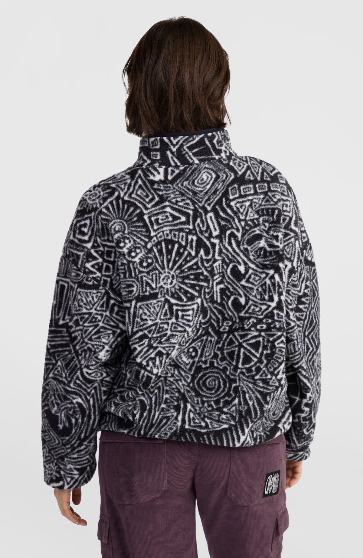 Flauschige Surf Heroes Fleecejacke | White/Black Sketcheritage