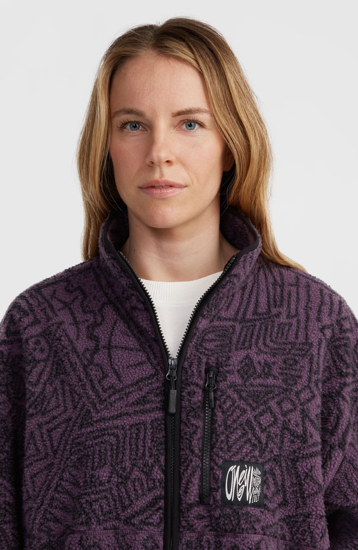 Flauschige Surf Heroes Fleecejacke | Black/Purple Sketcheritage