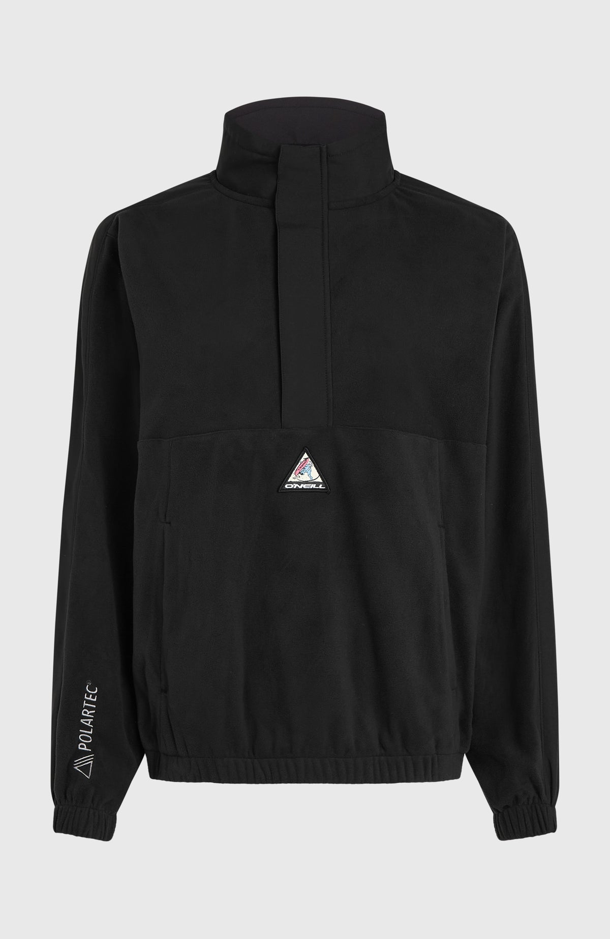 FWC'Play Polartec® Fleecepullover für Damen, schwarz, freigestellt von vorne mit Reißverschluss