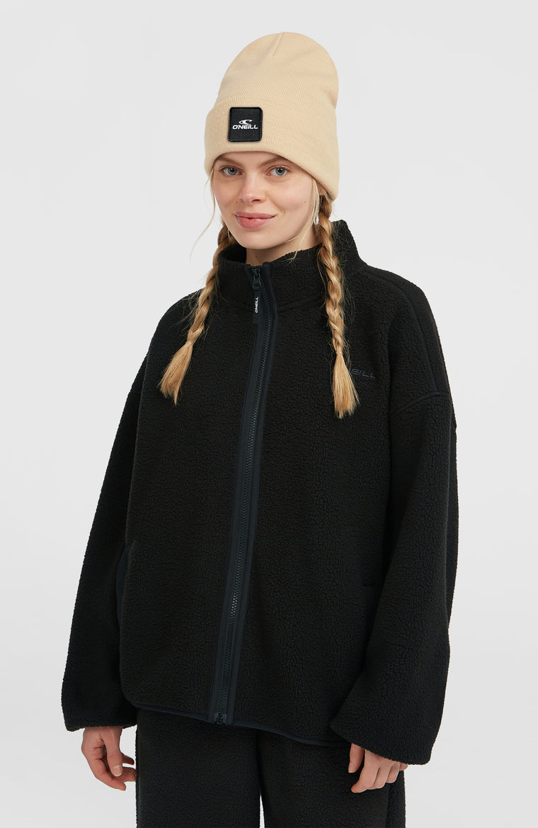 Flauschige Must-Have Fleecejacke mit Reißverschluss | Black Out Flauschige Must-Have Fleecejacke mit Reißverschluss | Black Out