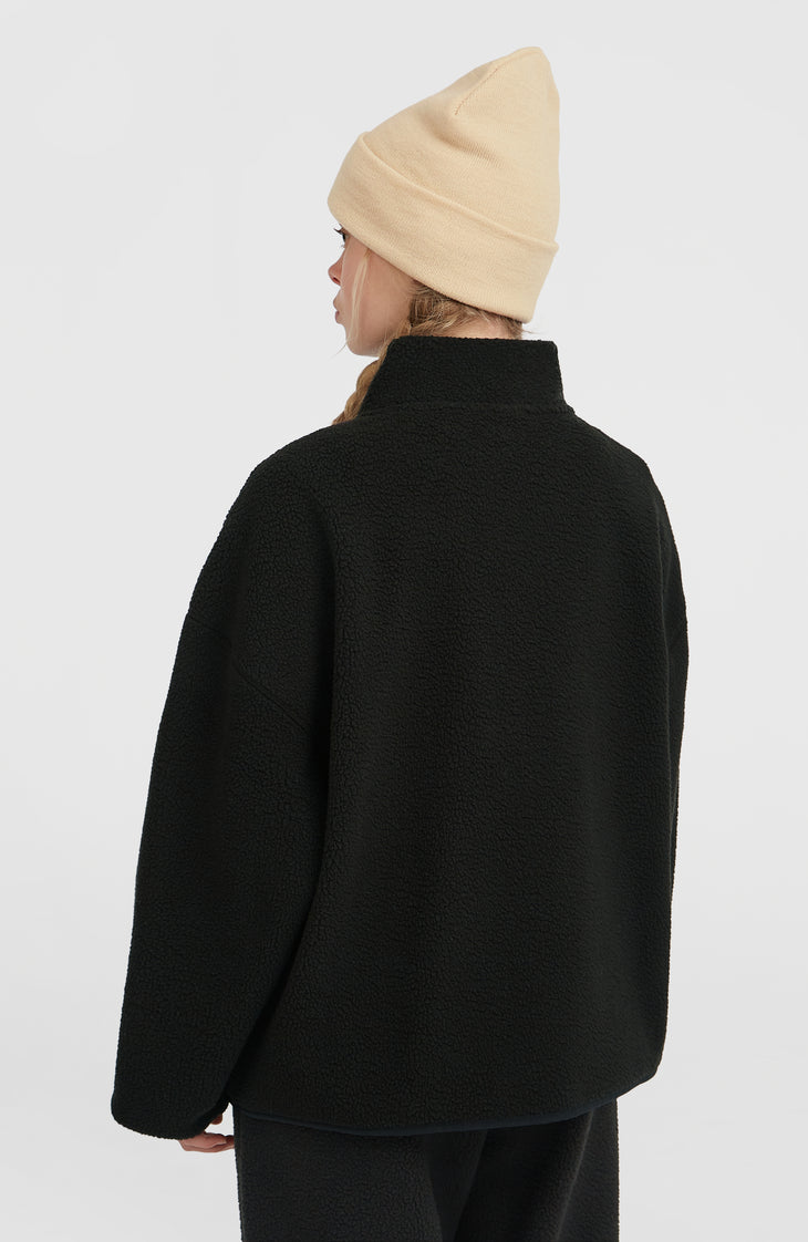 Flauschige Must-Have Fleecejacke mit Reißverschluss | Black Out