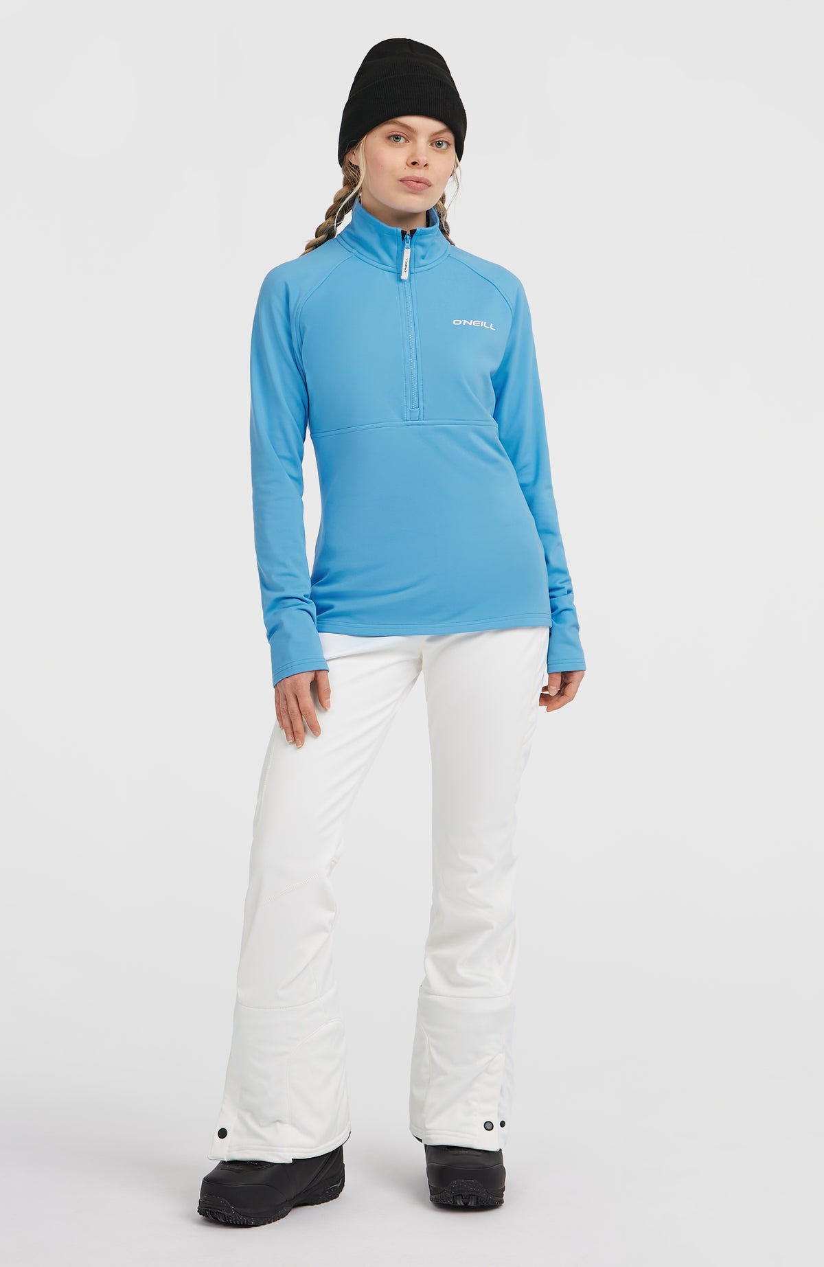 FWC'Cruz Fleecepullover für Damen, blau, Ganzkörperansicht am Model von vorne