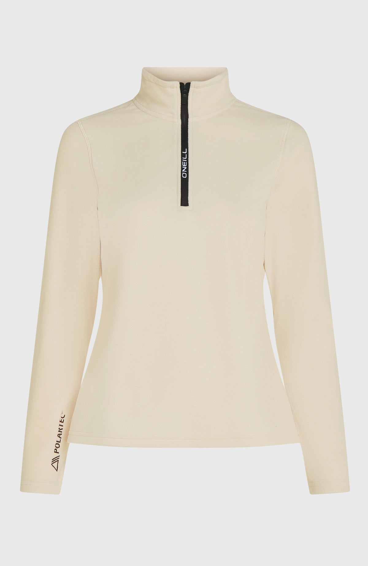 FWC'Cruz Jack's Fleecepullover für Damen, beige, freigestellt von vorne mit Halbreißverschluss