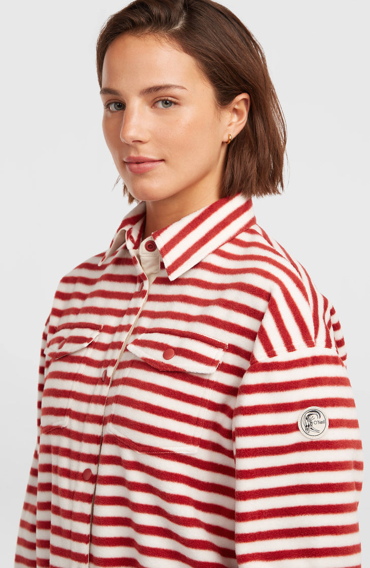 O'Riginals Superfleece Hemd | White/Red Originals Stripe