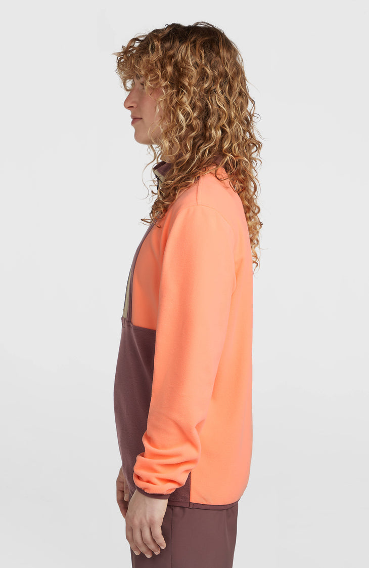 FWC'Cruz Triple Polartec® Fleecepullover mit Halbreißverschluss | Funky Peach Colour Block