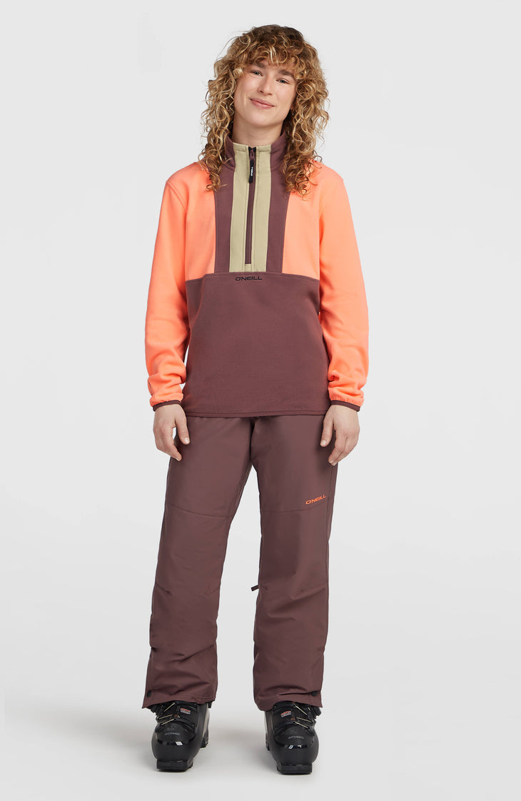 FWC'Cruz Triple Polartec® Fleecepullover mit Halbreißverschluss | Funky Peach Colour Block