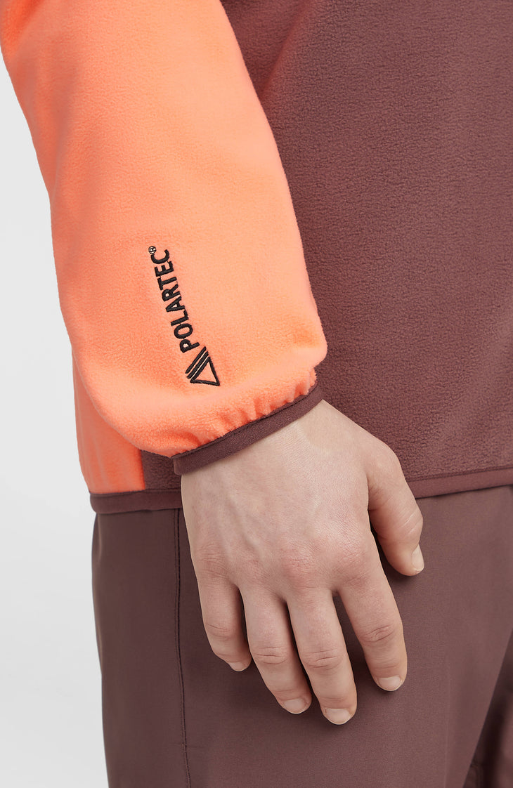 FWC'Cruz Triple Polartec® Fleecepullover mit Halbreißverschluss | Funky Peach Colour Block