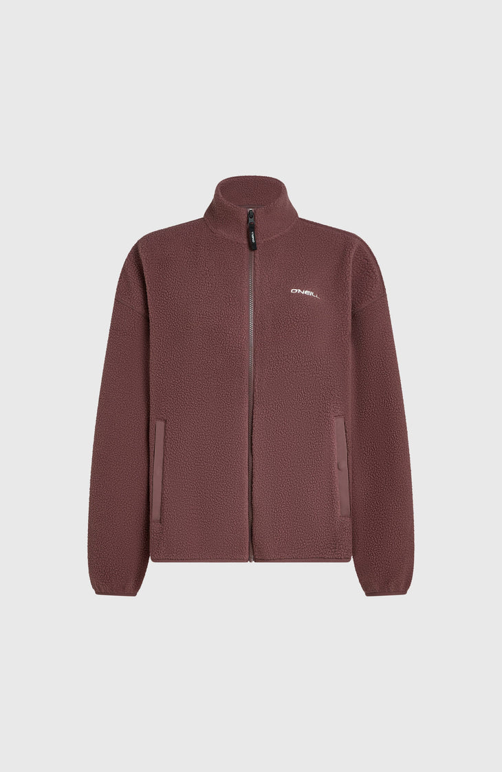 Flauschige Must-Have Fleecejacke mit Reißverschluss | Purple Gray