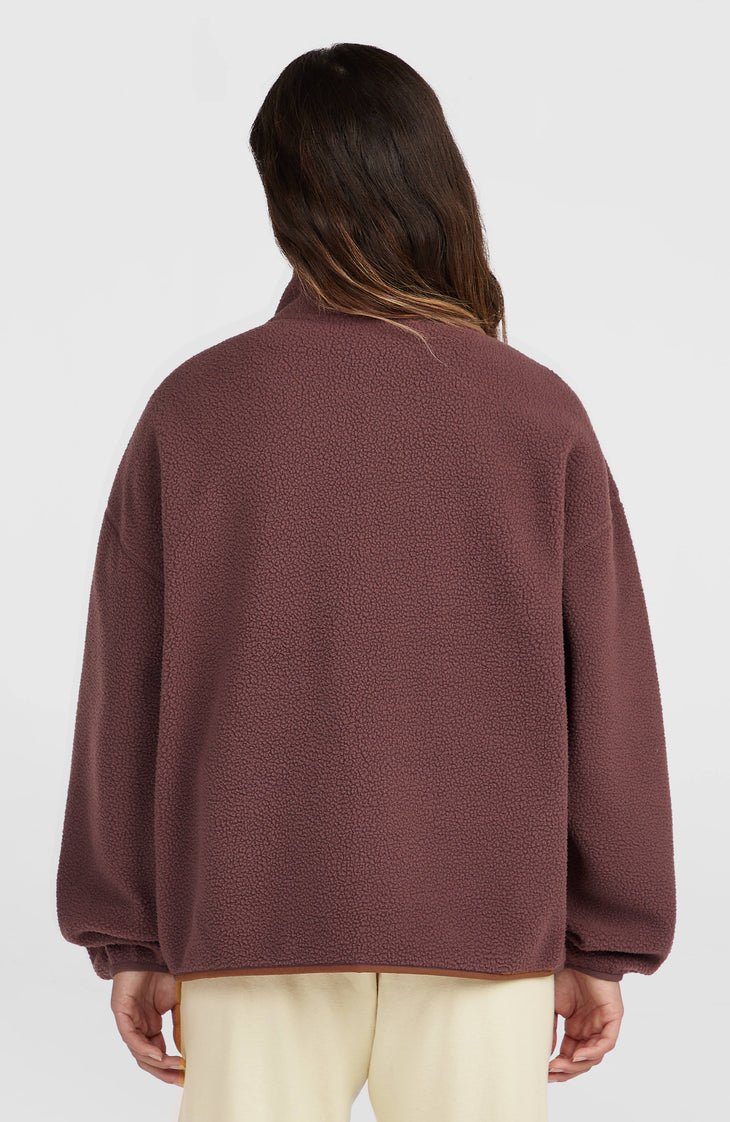 Flauschige Must-Have Fleecejacke mit Reißverschluss | Purple Gray