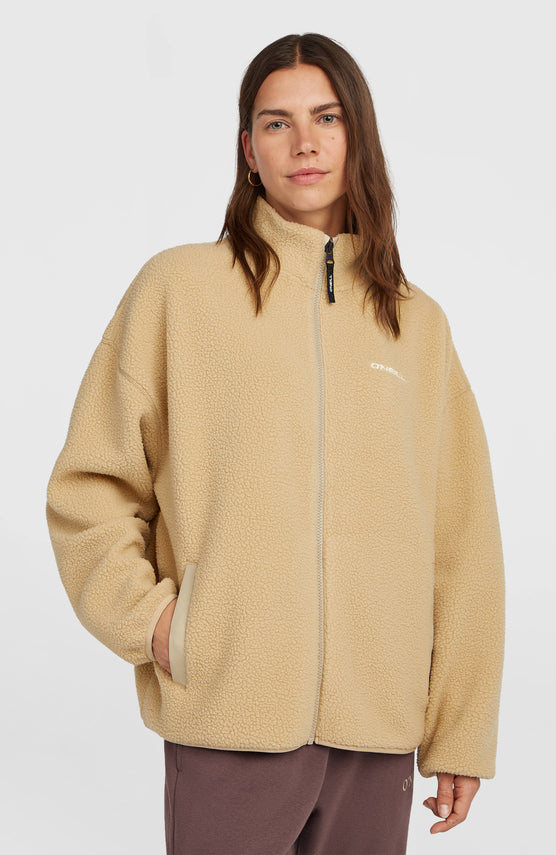 Flauschige Must-Have Fleecejacke mit Reißverschluss | Olive Blush