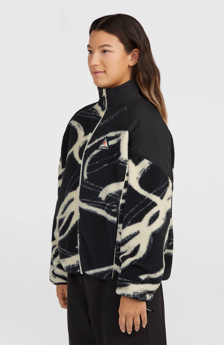 FWC'Play Hyperfleece Pullover mit durchgehendem Reißverschluss | White Snowtracks
