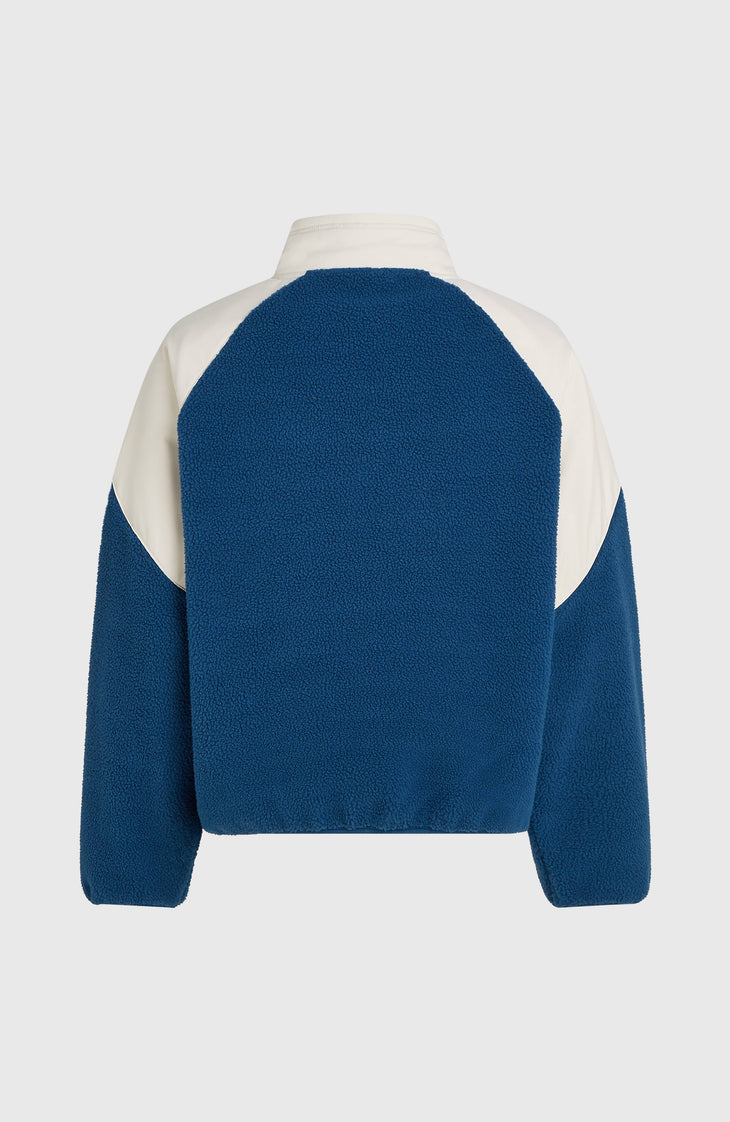 FWC'Play Hyperfleece Pullover mit durchgehendem Reißverschluss | Linen White Colour Block