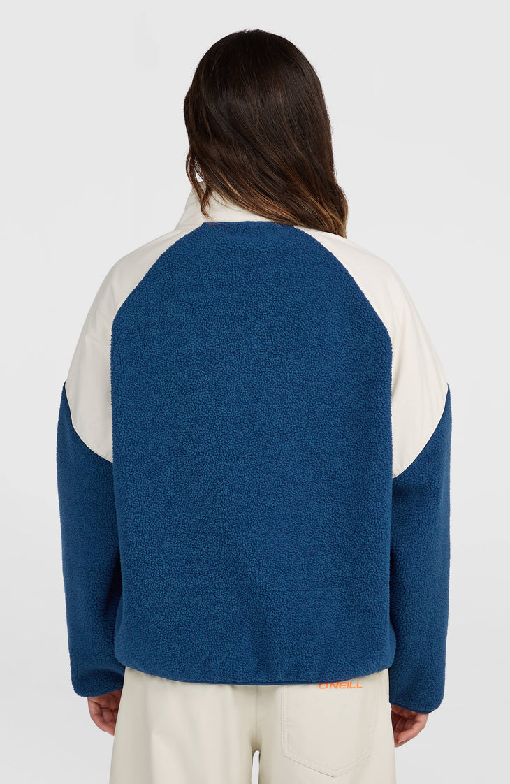 FWC'Play Hyperfleece Pullover mit durchgehendem Reißverschluss | Linen White Colour Block