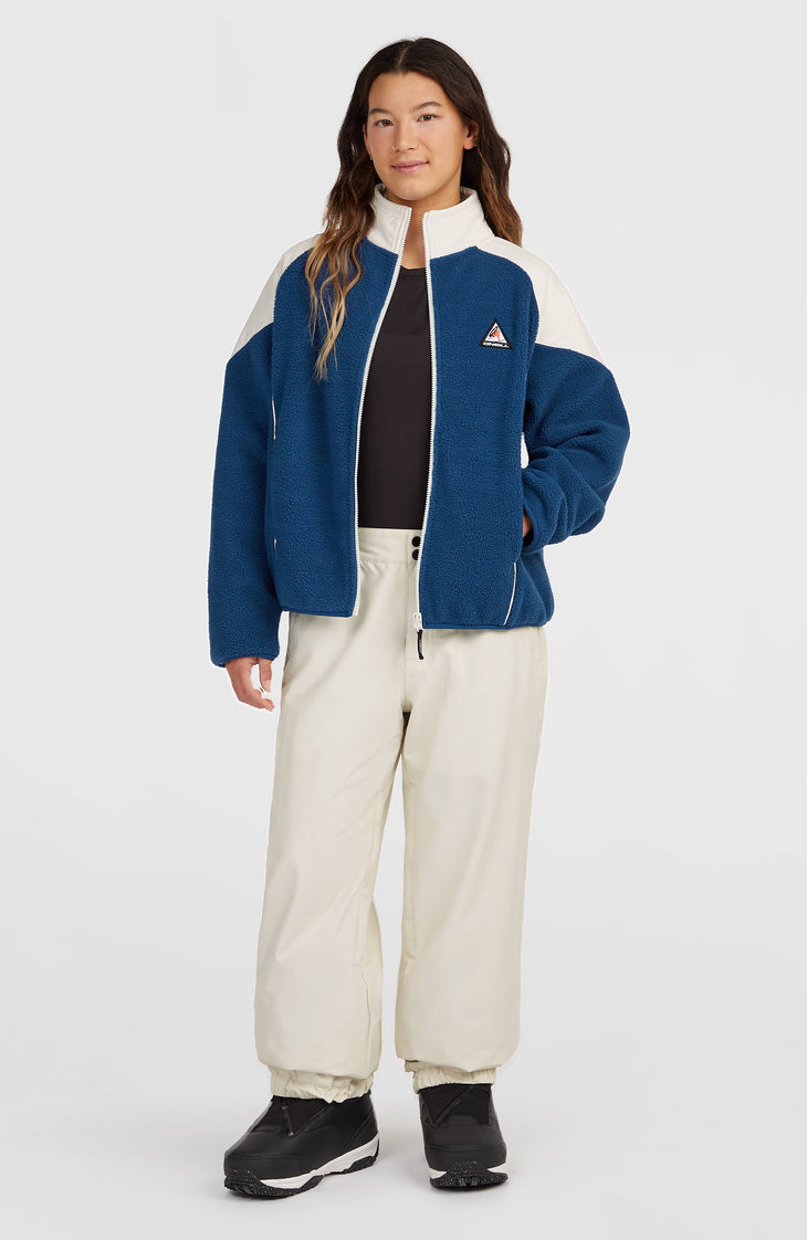 FWC'Play Hyperfleece Pullover mit durchgehendem Reißverschluss | Linen White Colour Block