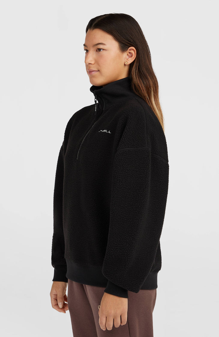 Must-Have Fleecepullover mit Halbreißverschluss | Black Out