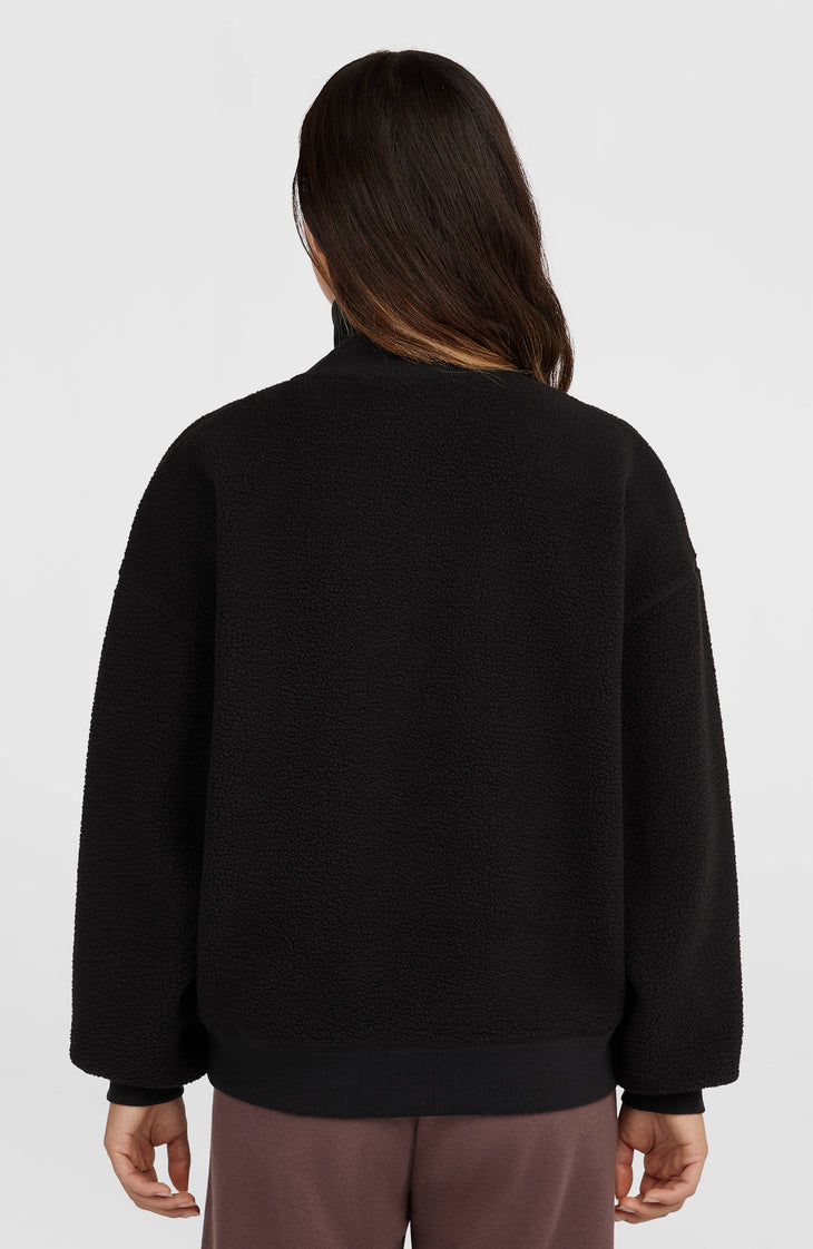 Must-Have Fleecepullover mit Halbreißverschluss | Black Out