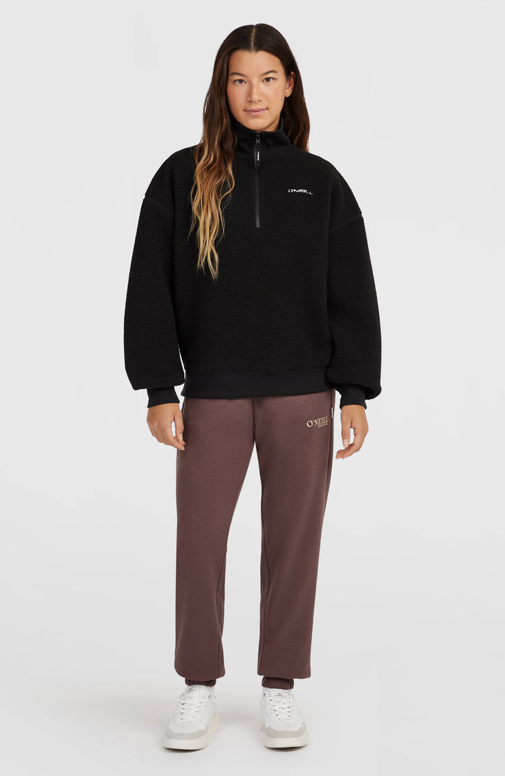 Must-Have Fleecepullover mit Halbreißverschluss | Black Out