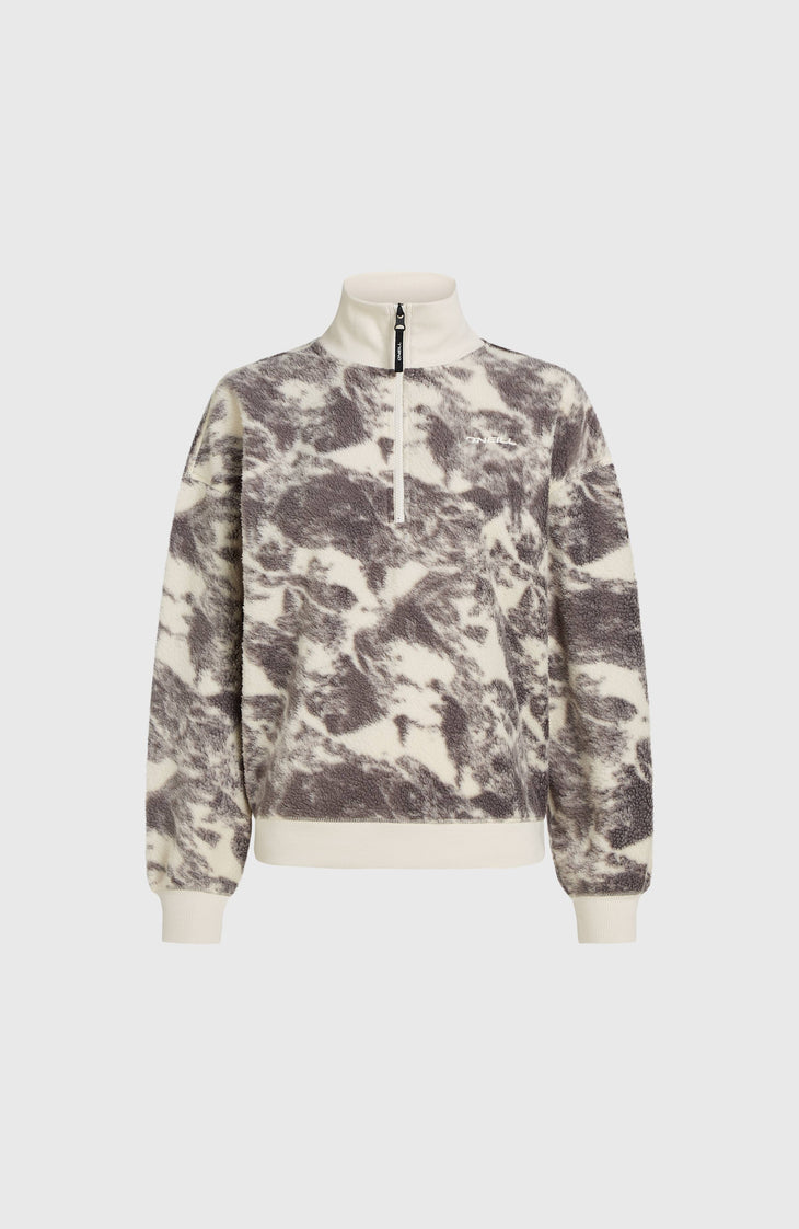 Must-Have Fleecepullover mit Halbreißverschluss | Grey Mountain Landscape