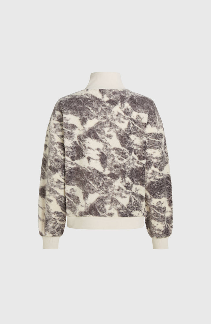 Must-Have Fleecepullover mit Halbreißverschluss | Grey Mountain Landscape