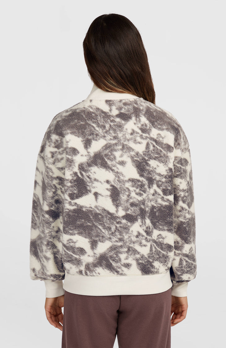 Must-Have Fleecepullover mit Halbreißverschluss | Grey Mountain Landscape