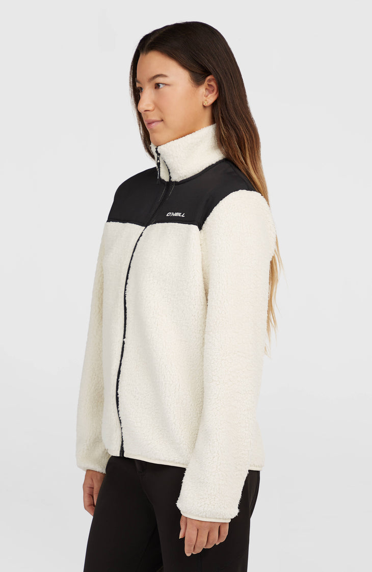 FWC'Cruz Fuzzy Fleecejacke mit Reißverschluss | Linen White Colour Block