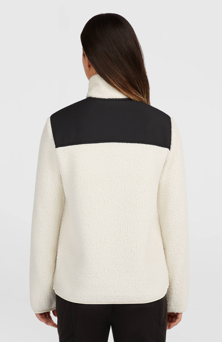 FWC'Cruz Fuzzy Fleecejacke mit Reißverschluss | Linen White Colour Block