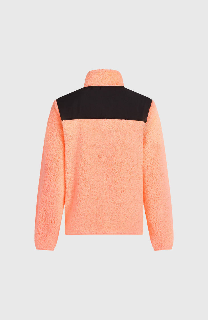 FWC'Cruz Fuzzy Fleecejacke mit Reißverschluss | Funky Peach Colour Block