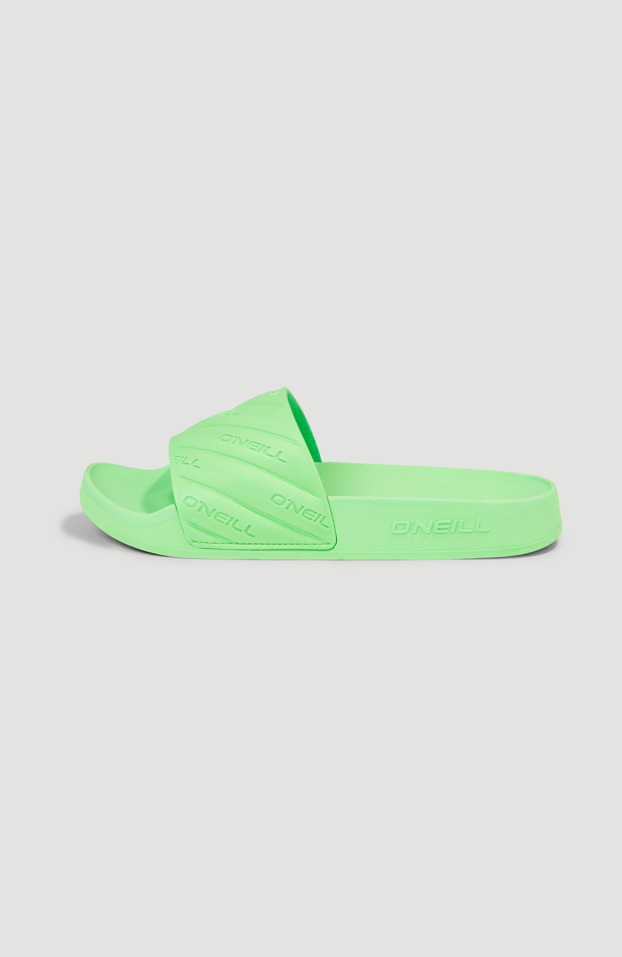 Adidas slippers neon green best sale