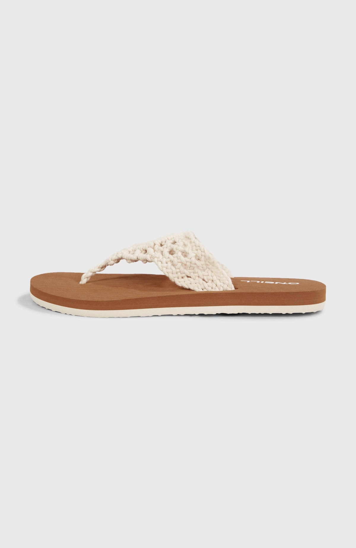 Ditsy Crochet Sandalen für Damen, weiß, freigestellt in der Seitenansicht
