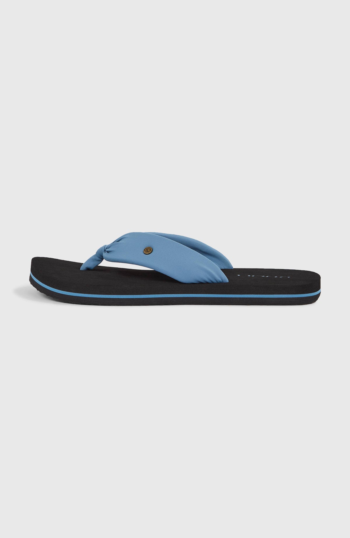 Ditsy Sun Sandalen für Damen, blau, freigestellt von der Seite, Sohle mit Zierstreifen