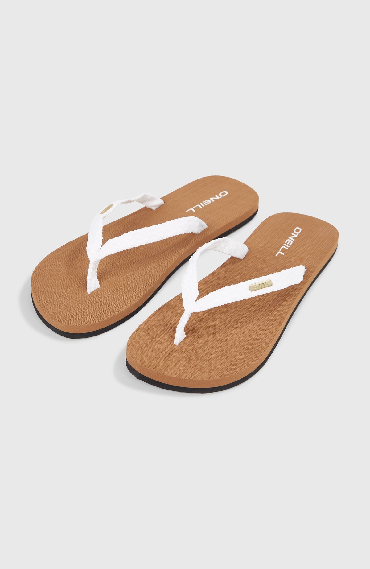 O'Neill Ditsy Jacquard Sandalen für Damen, weiß, freigestellt von schräg oben als Paar