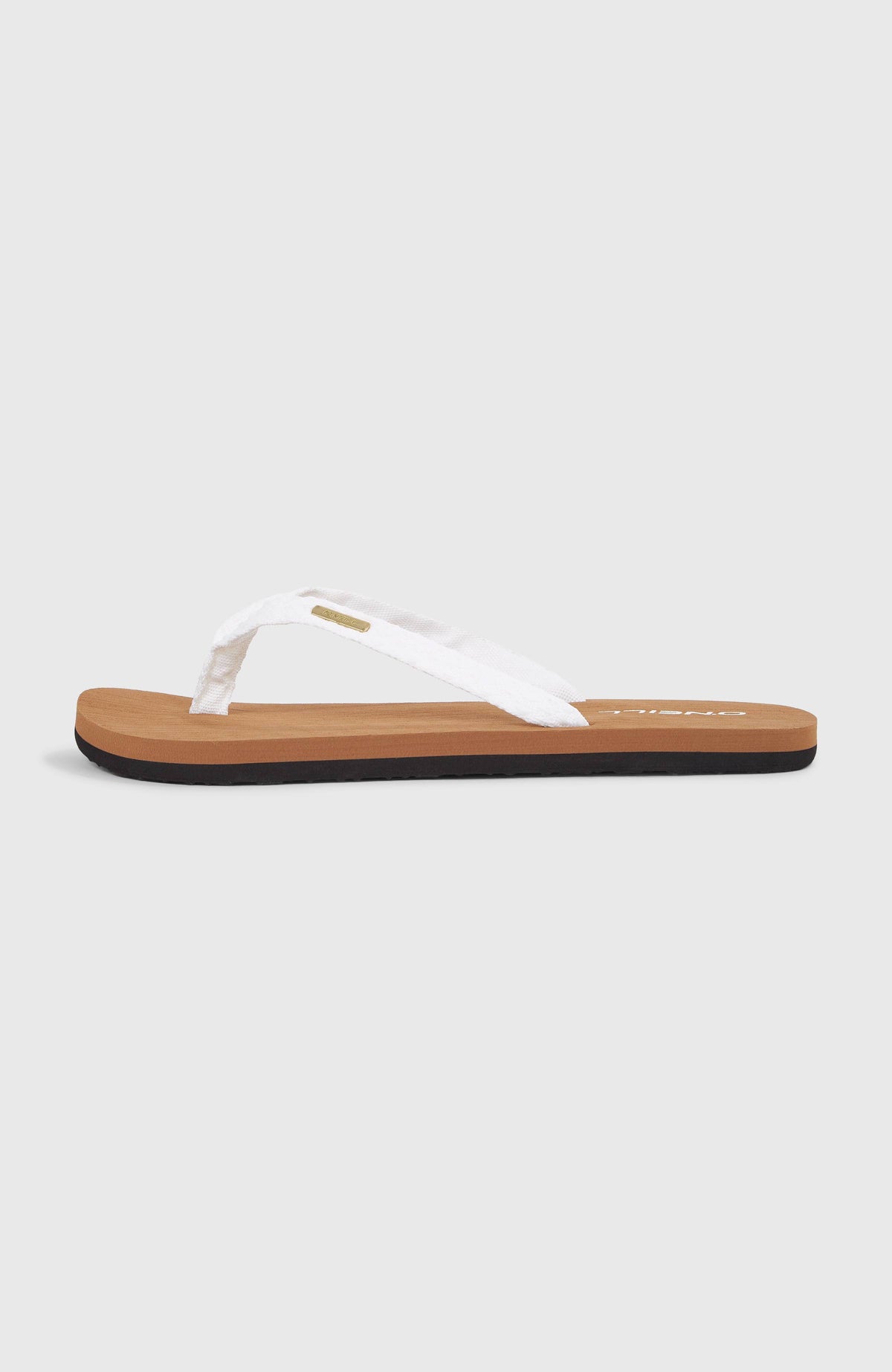 Ditsy Jacquard Sandalen für Damen, weiß, freigestellt von der Seite mit flacher Sohle