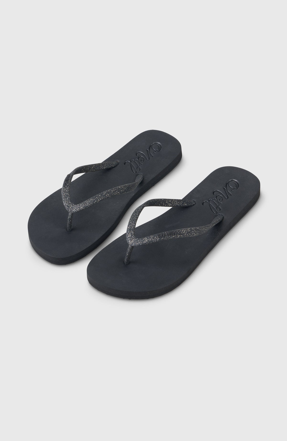 O'Neill Profile Glitter Sandalen für Damen, schwarz, freigestellt von schräg oben