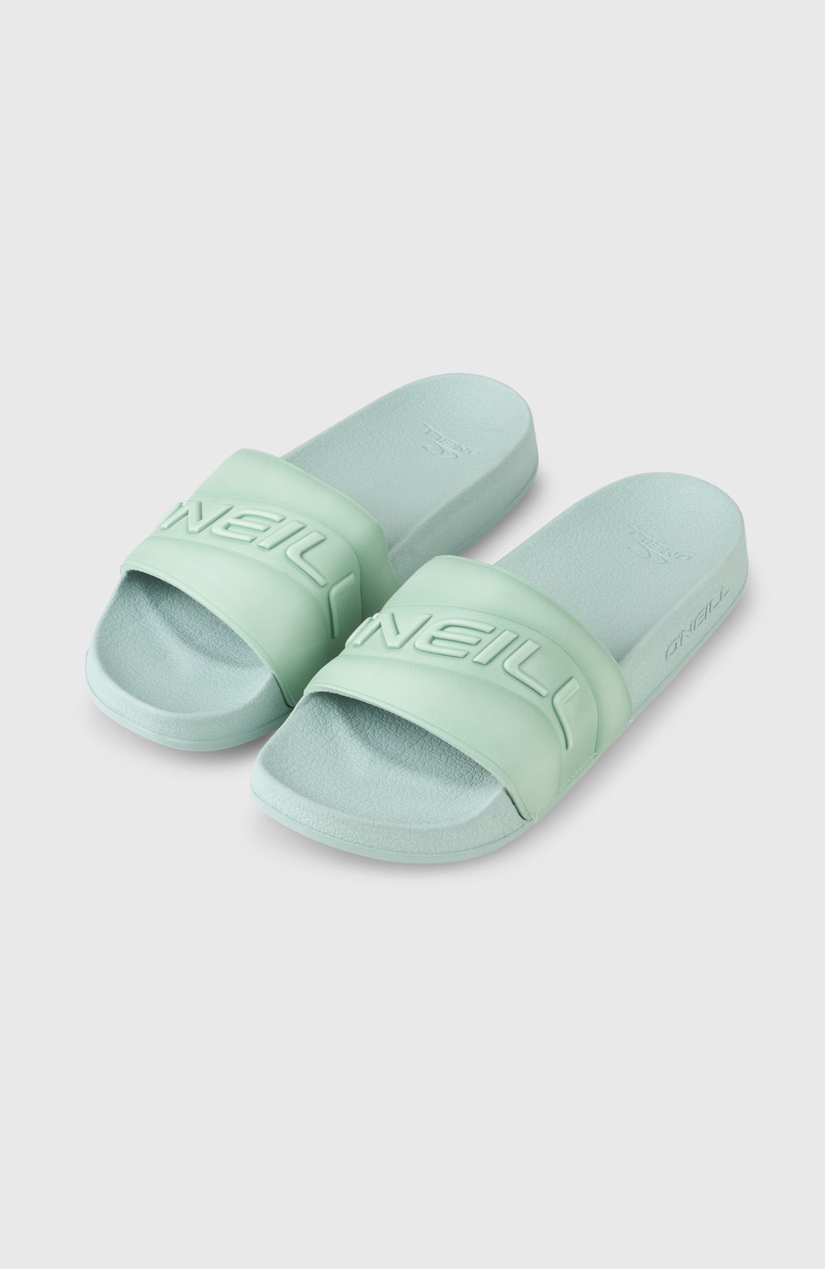 O'Neill Embossed Slides für Damen, grün, freigestellt von schräg oben